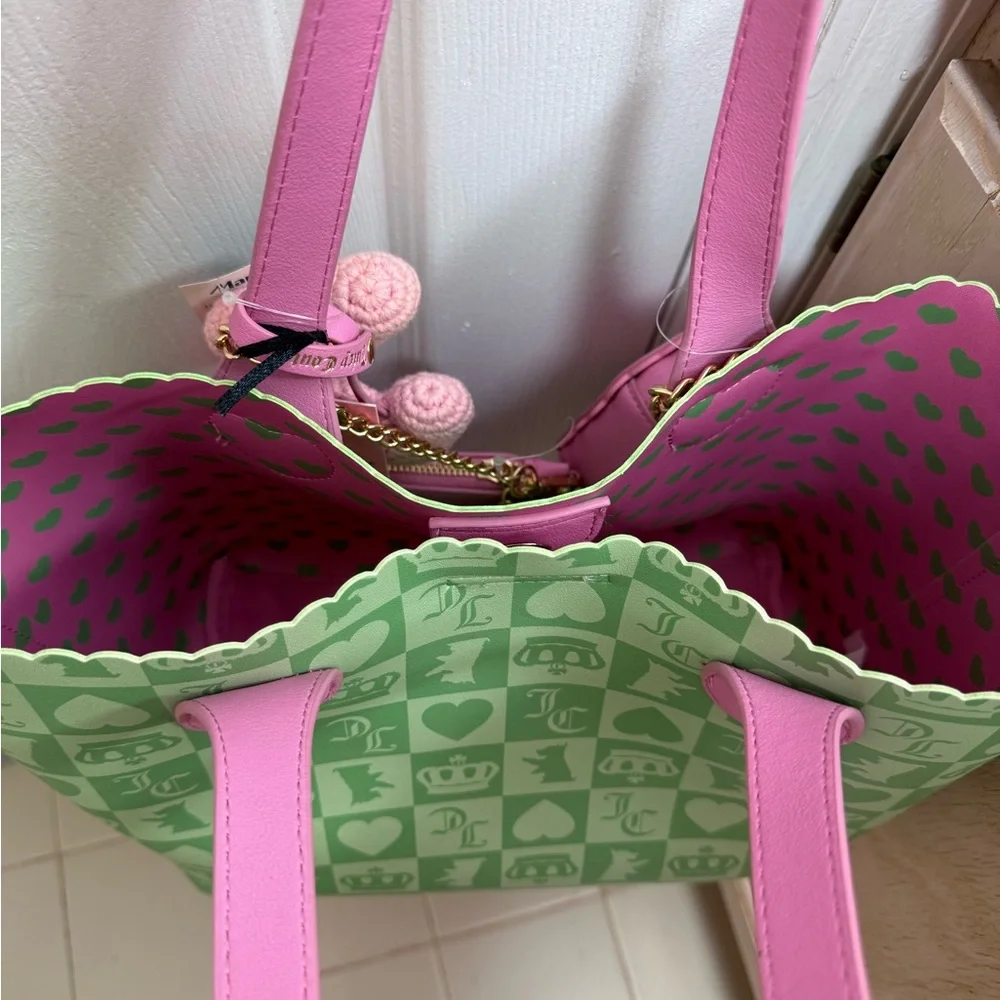 NWT Juicy Couture Sweet Break Time Tote In Retro Green - Picture 11 of 11